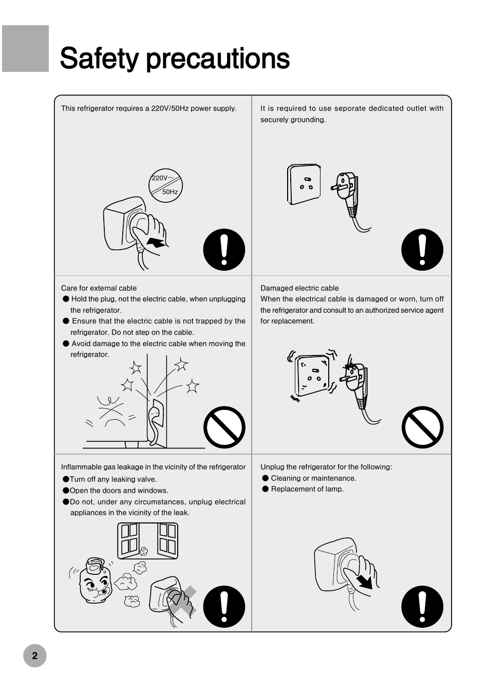 Safety precautions | haier HRF-288K User Manual | Page 4 / 28