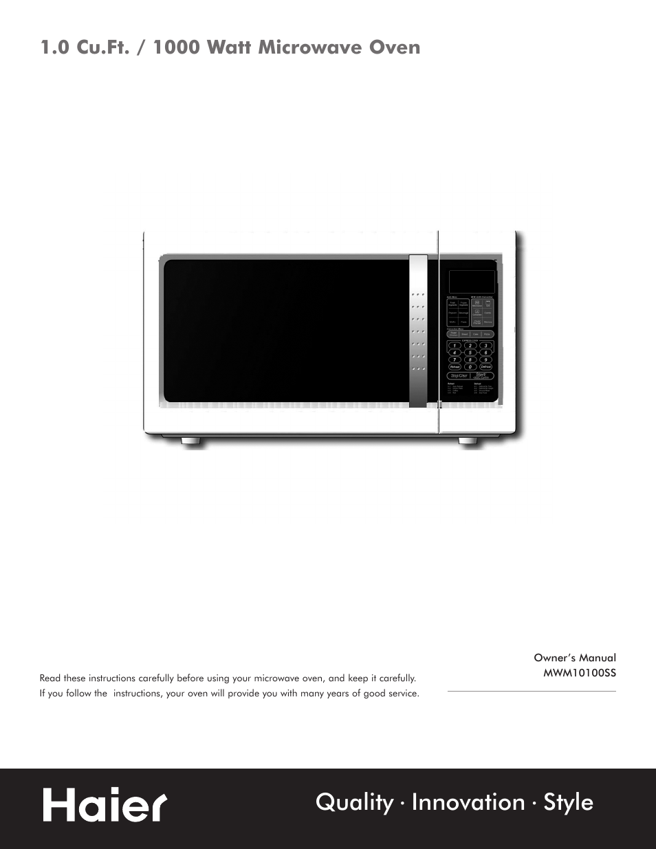 haier MWM10100SS User Manual | 19 pages