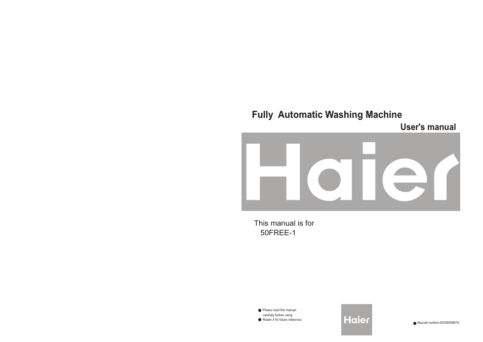 haier 50FREE-1 User Manual | 10 pages