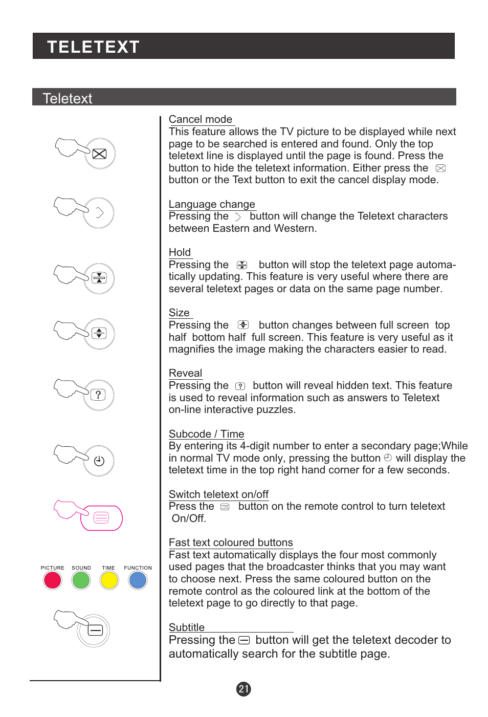 Teletext | haier L15C10A User Manual | Page 23 / 35