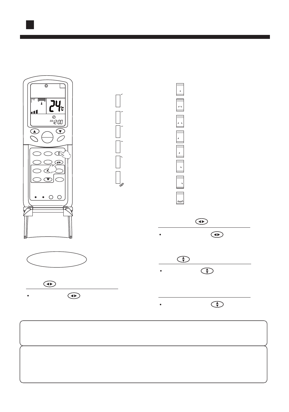 Operation, Air flow adjustment, Horizontal louvers) | Side from side | haier AS072XVERA User Manual | Page 16 / 34