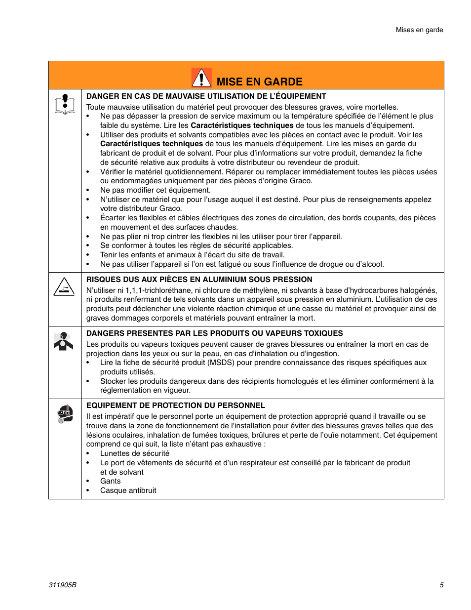 Mise en garde | haier FINISHPRO 390 User Manual | Page 5 / 56