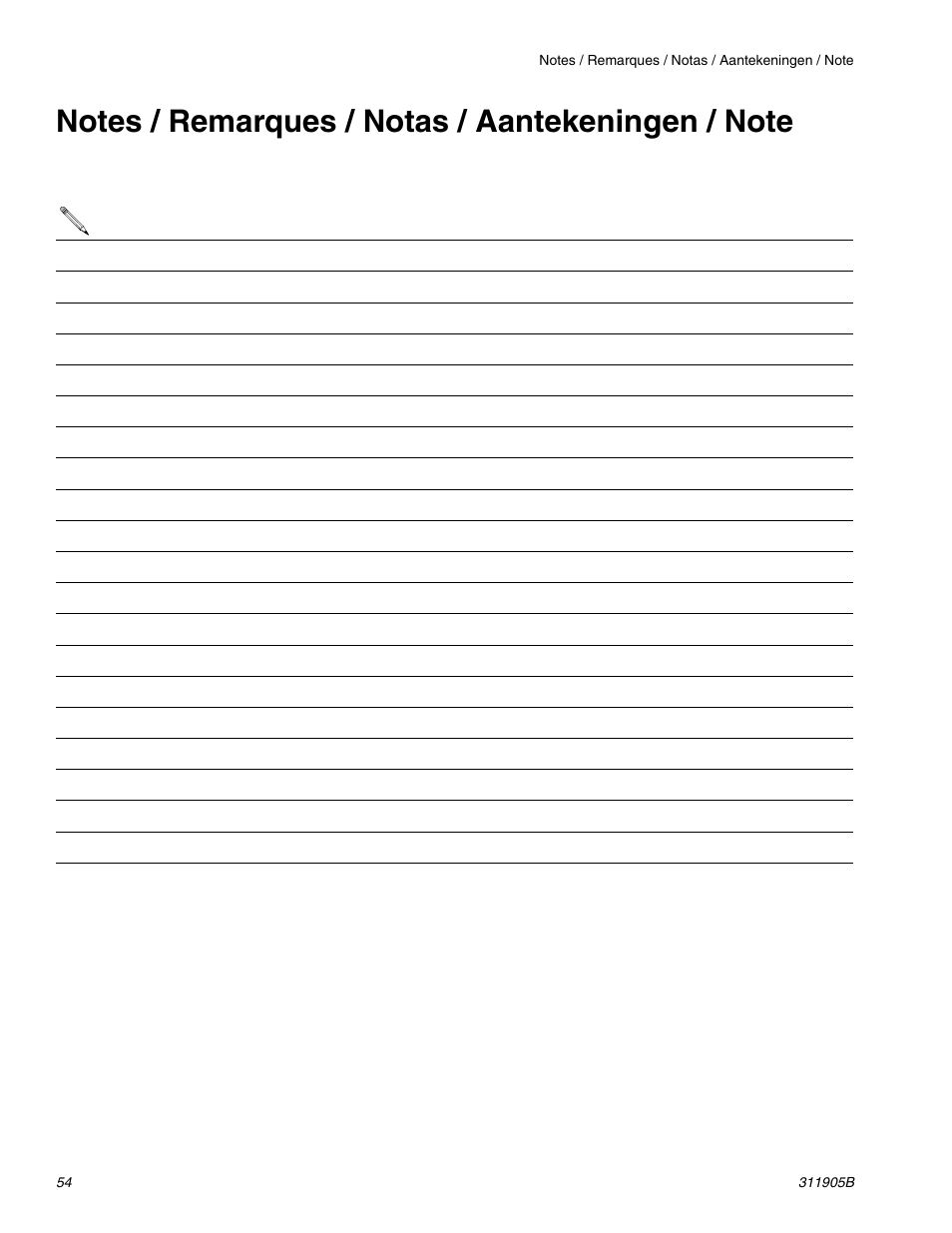 Notes / remarques / notas / aantekeningen / note | haier FINISHPRO 390 User Manual | Page 54 / 56