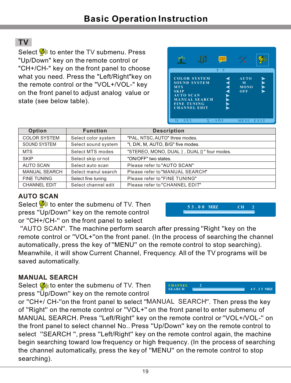 Т³гж 20, Basic operation instruction | haier 32T51 User Manual | Page 20 / 23