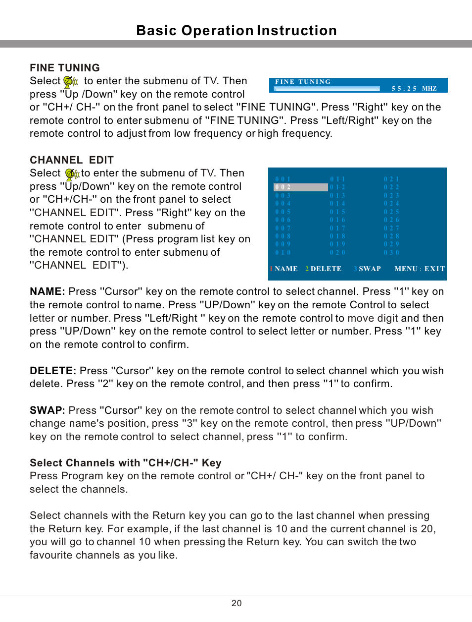 Т³гж 21, Basic operation instruction | haier 32T51 User Manual | Page 21 / 23