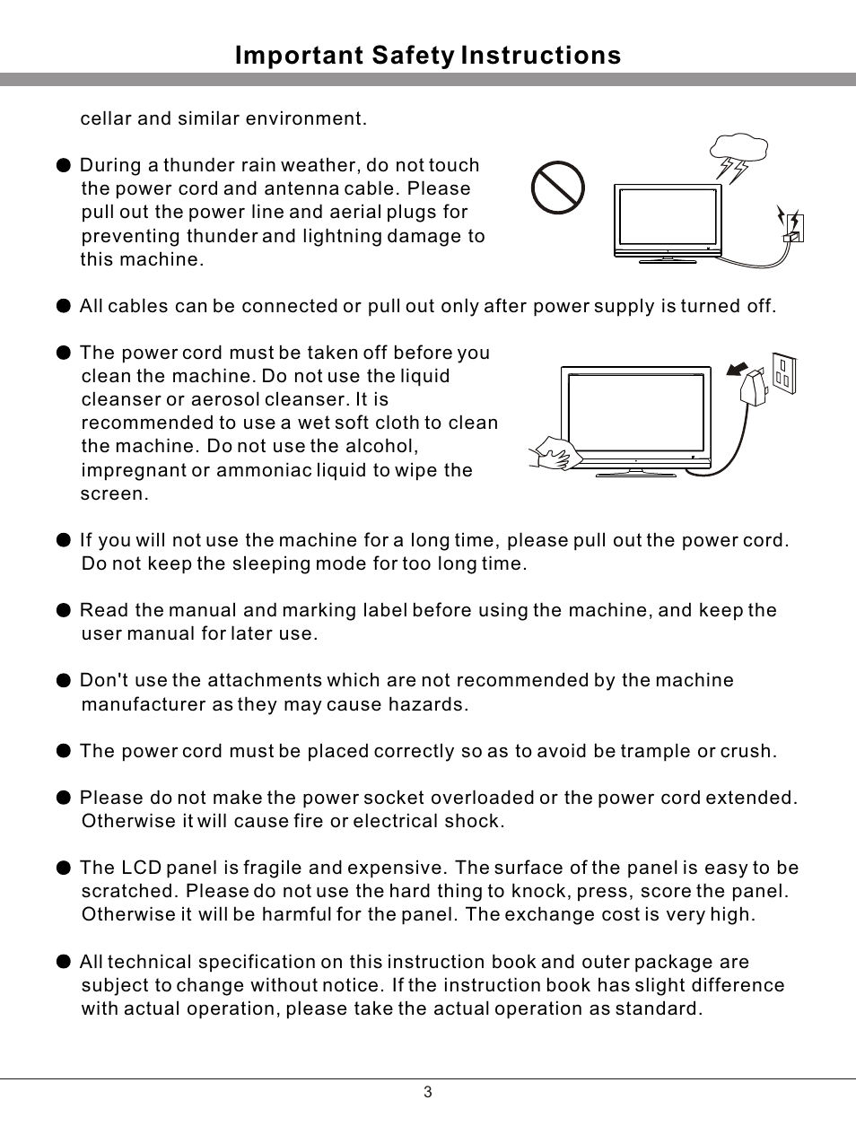 Т³гж 4, Important safety instructions | haier 32T51 User Manual | Page 4 / 23