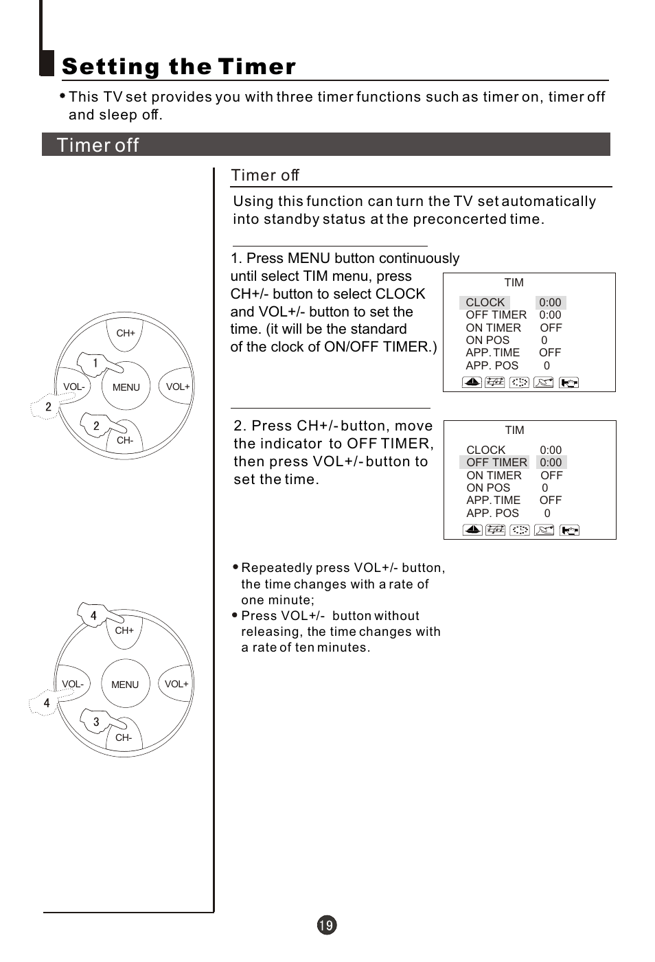 Т³гж 20, Setting the timer, Timer off | haier 29FA10-AM User Manual | Page 20 / 32