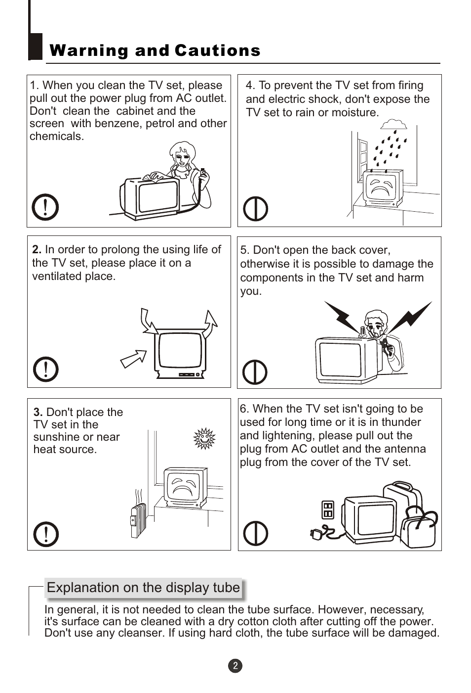 Т³гж 3, Warning and cautions | haier 29FA10-AM User Manual | Page 3 / 32