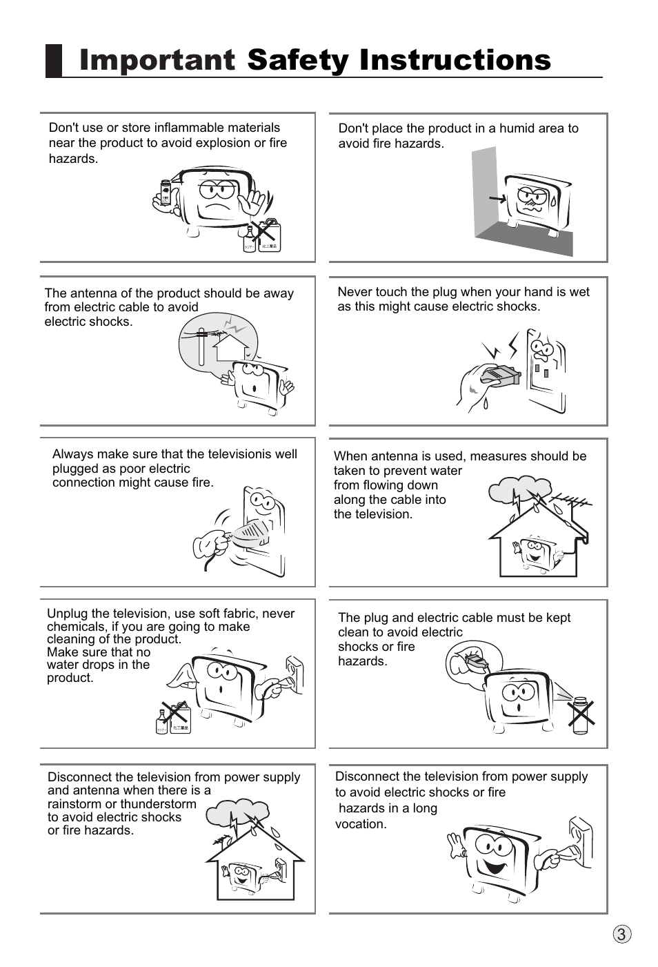 Important safety instructions | haier P60A11-AK User Manual | Page 6 / 50