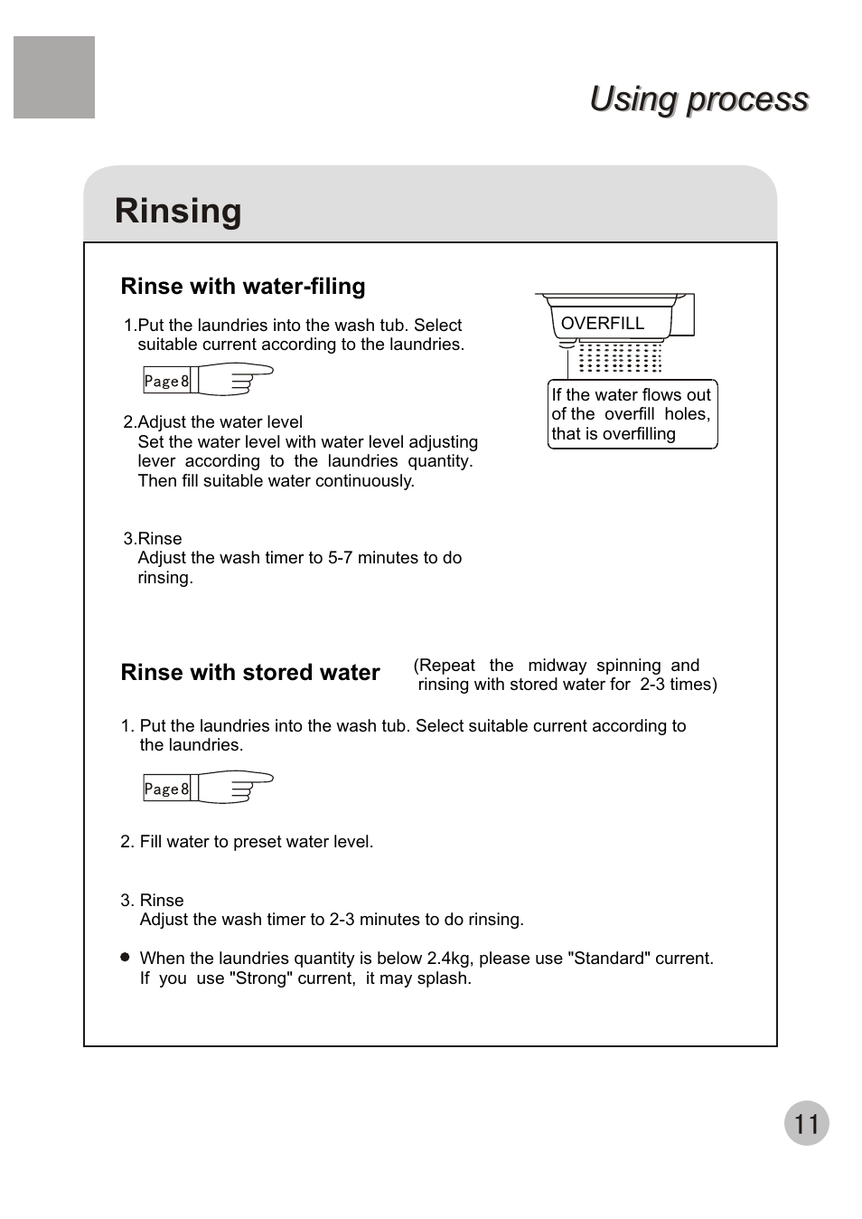 Rinsing using process using process | haier 650 User Manual | Page 13 / 20