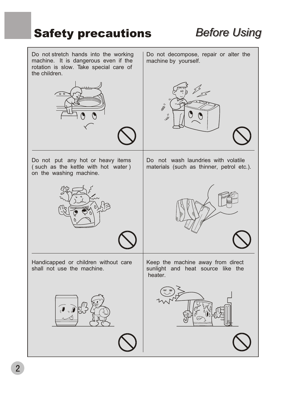 Before using, Safety precautions | haier 650 User Manual | Page 4 / 20