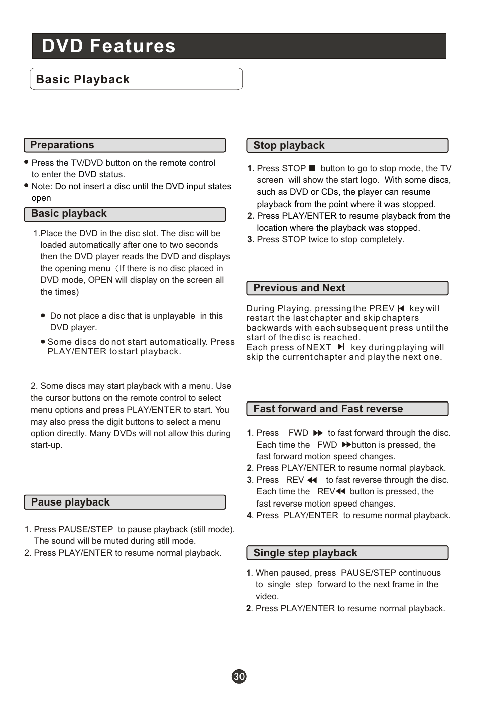Dvd features, Basic playback | haier HL19T User Manual | Page 35 / 47