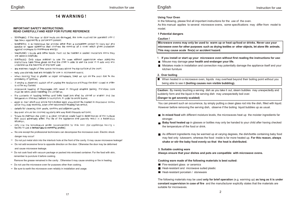 Т³гж 5, English, W ar n in g | haier EB-2080EGV User Manual | Page 5 / 12