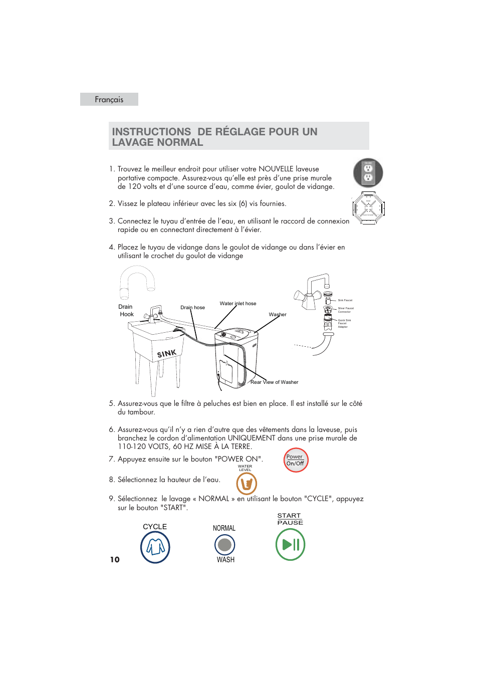 Instructions de réglage pour un lavage normal, Français | haier HLP21 User Manual | Page 36 / 82