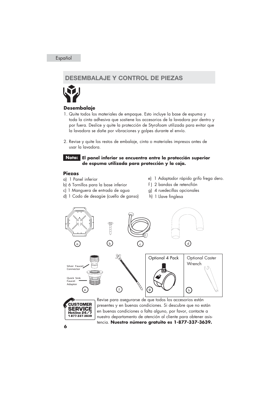 Desembalaje y control de piezas | haier HLP21 User Manual | Page 60 / 82