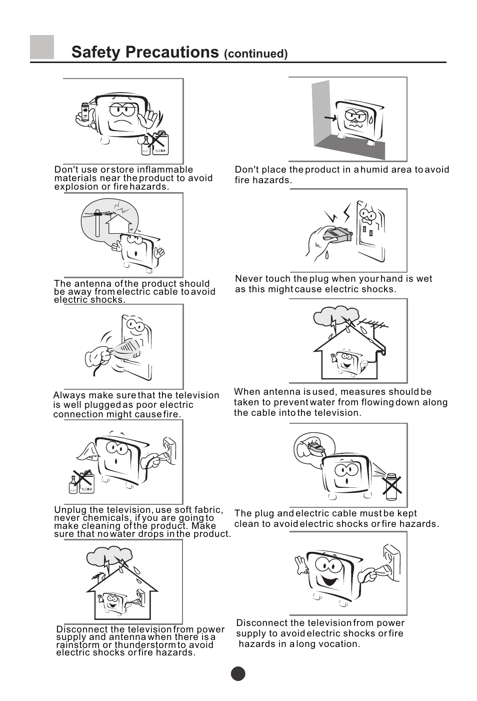 Safety precautions, Continued) | haier L37A9-AKF User Manual | Page 5 / 47