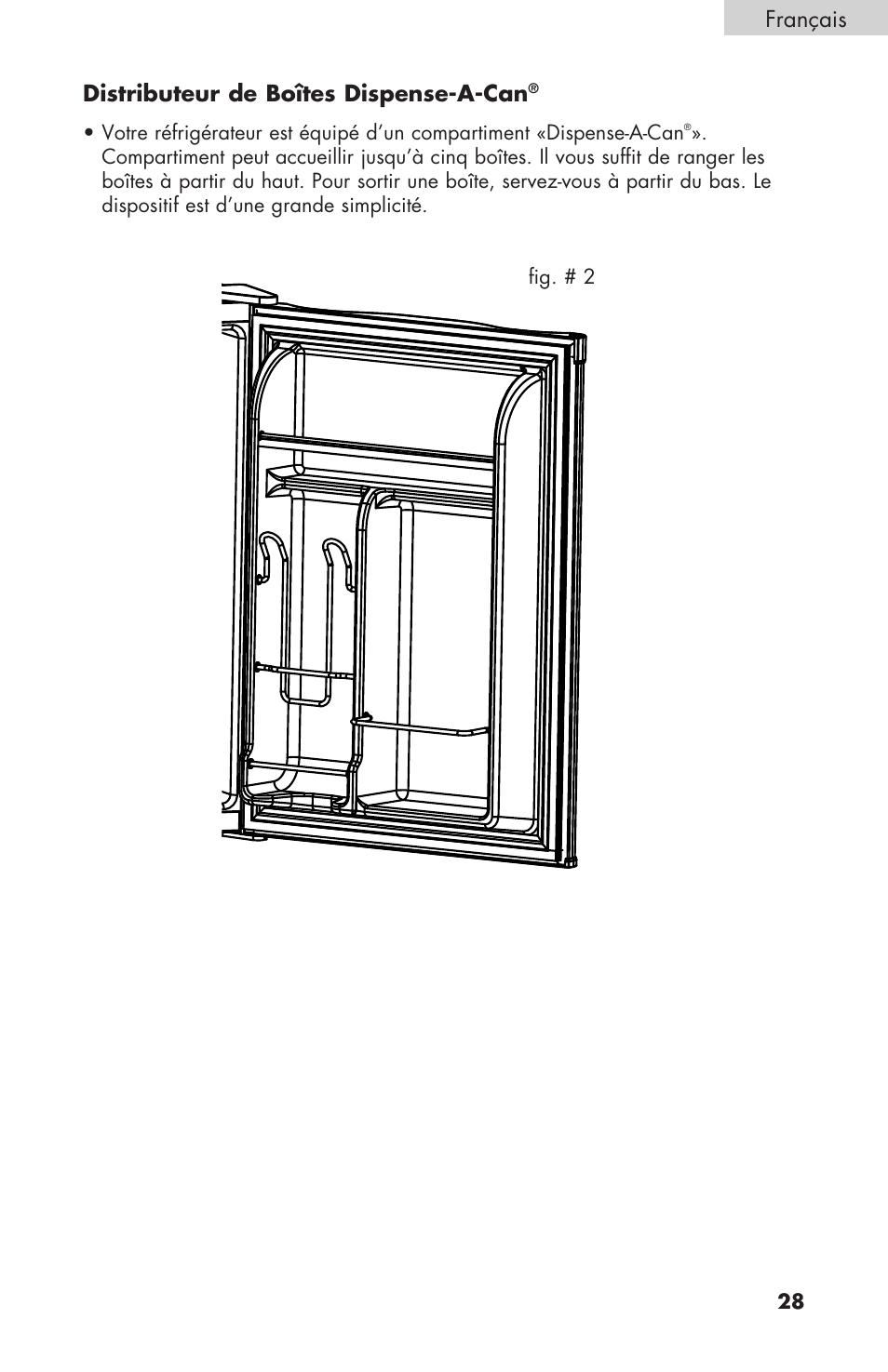 Français distributeur de boîtes dispense-a-can | haier COMPACT HNSEW025 User Manual | Page 29 / 52
