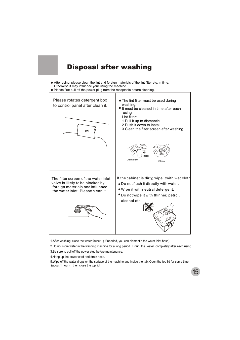 Disposal after washing | haier HWM70-10 User Manual | Page 17 / 20