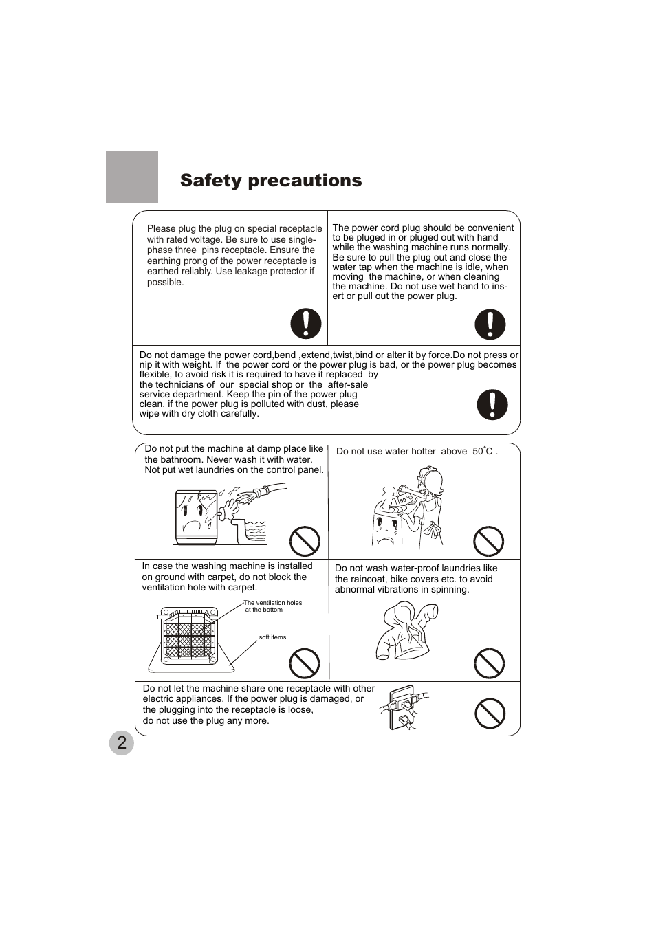 2safety precautions | haier HWM70-10 User Manual | Page 4 / 20