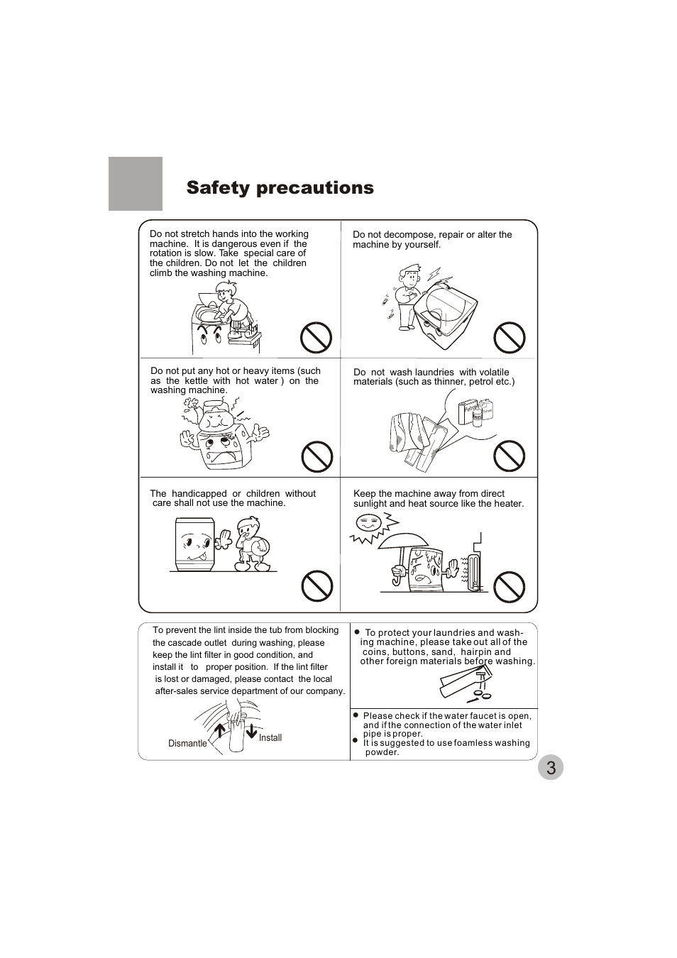 3safety precautions | haier HWM70-10 User Manual | Page 5 / 20