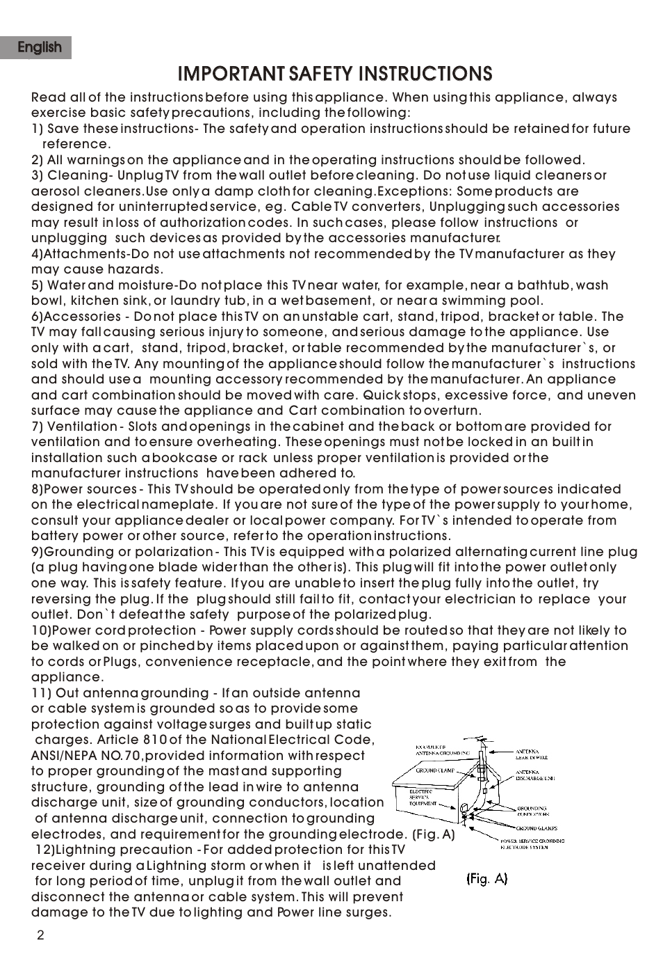 Т³гж 3, Important safety instructions | haier HTAF21B User Manual | Page 3 / 38