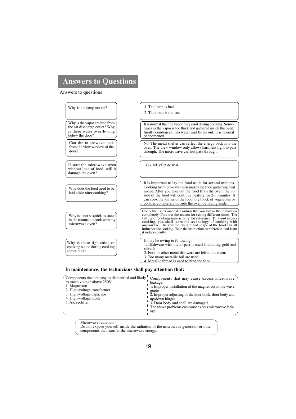 Answers to questions | haier HR-7857A User Manual | Page 20 / 22
