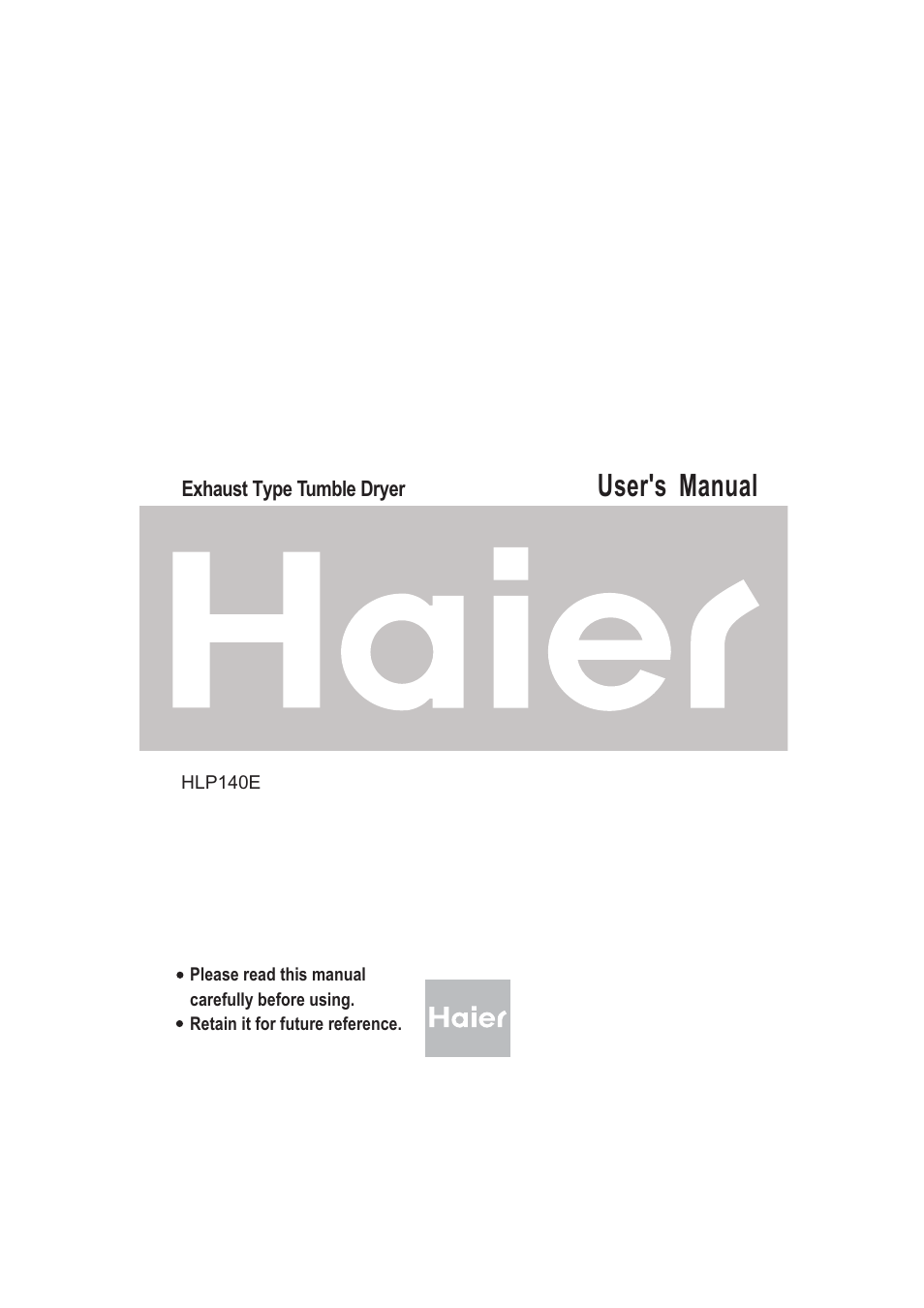 haier hlp140e User Manual | 16 pages