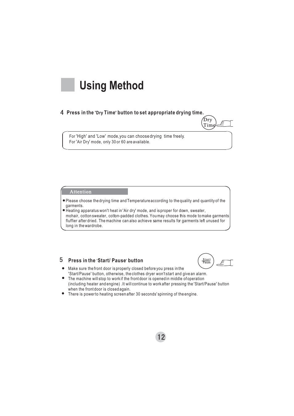 Using method | haier hlp140e User Manual | Page 13 / 16