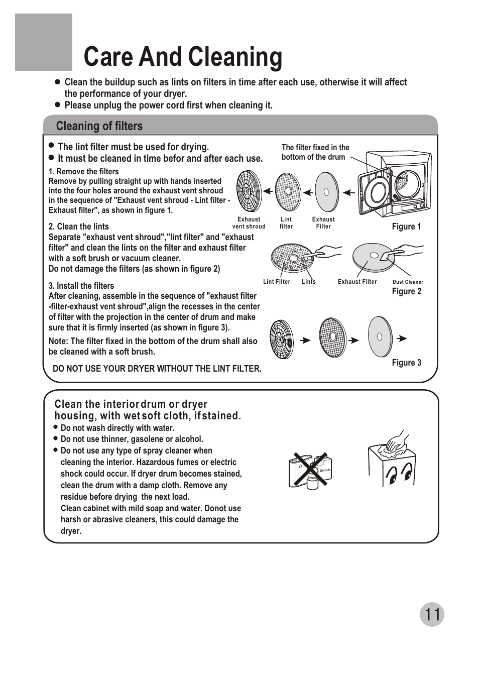 Т³гж 13, Care and cleaning, Cleaning of filters | haier GDZ3.5-1 User Manual | Page 13 / 15