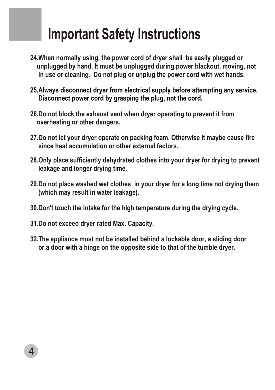 Т³гж 6, Important safety instructions | haier GDZ3.5-1 User Manual | Page 6 / 15
