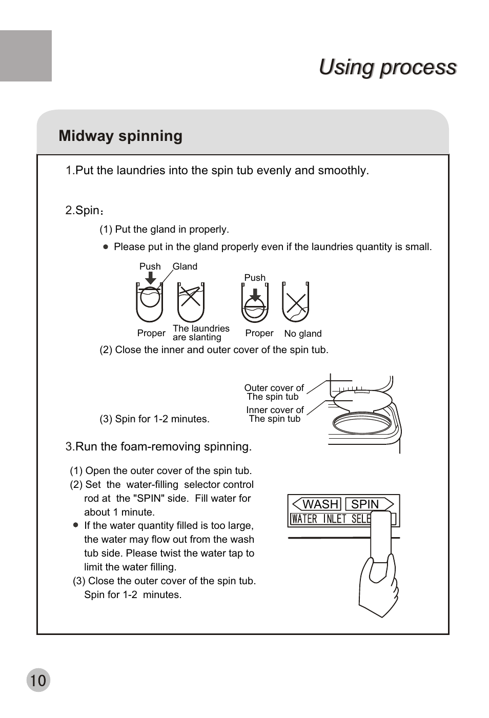 Using process, Midway spinning | haier XPB88-LS User Manual | Page 12 / 40