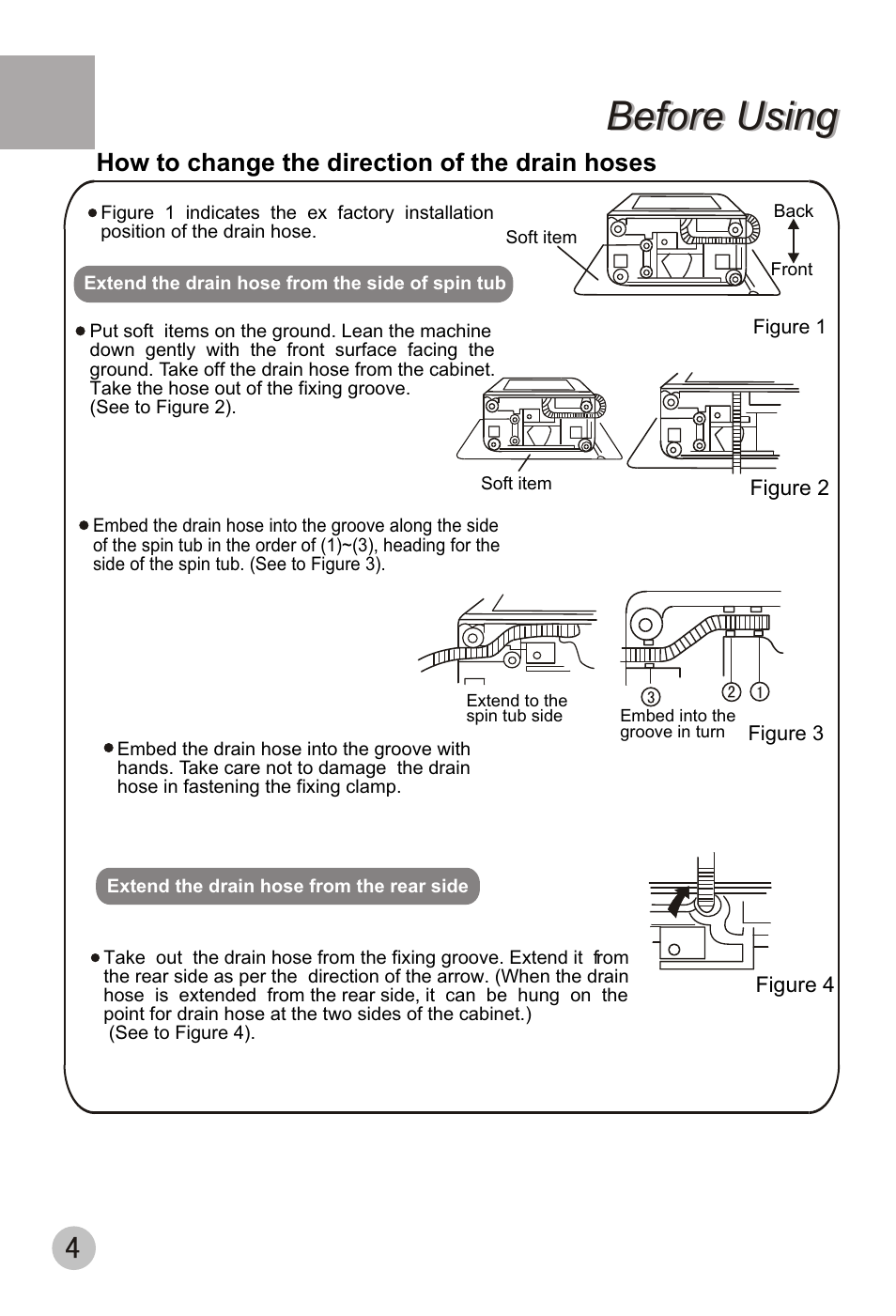 Before using, How to change the direction of the drain hoses | haier XPB88-LS User Manual | Page 6 / 40