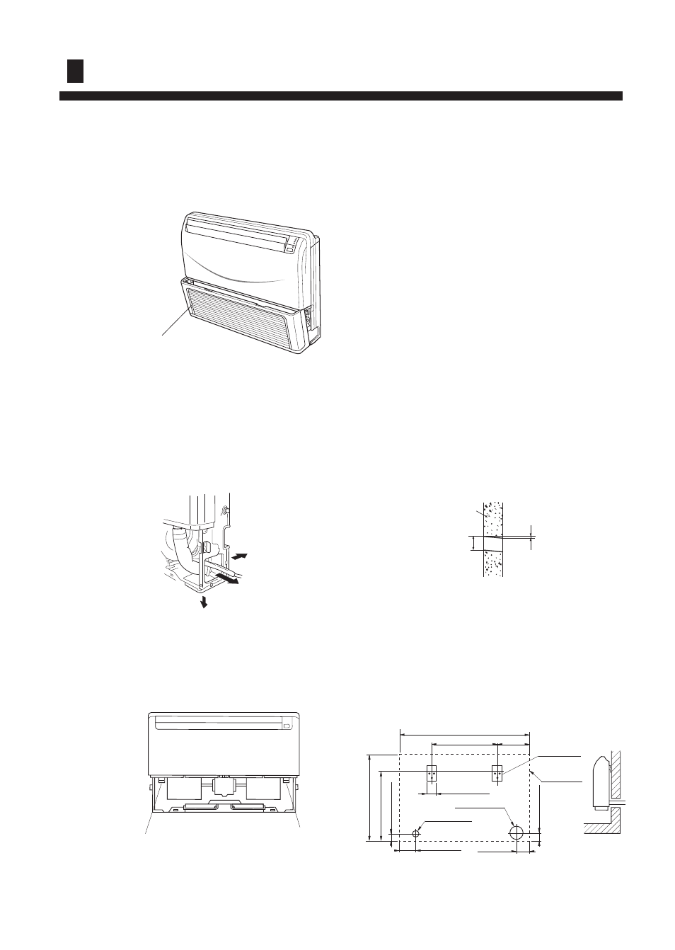 Installation procedures, Preparing indoor unit installation, A. floor console type | haier AC142ACERA User Manual | Page 12 / 25