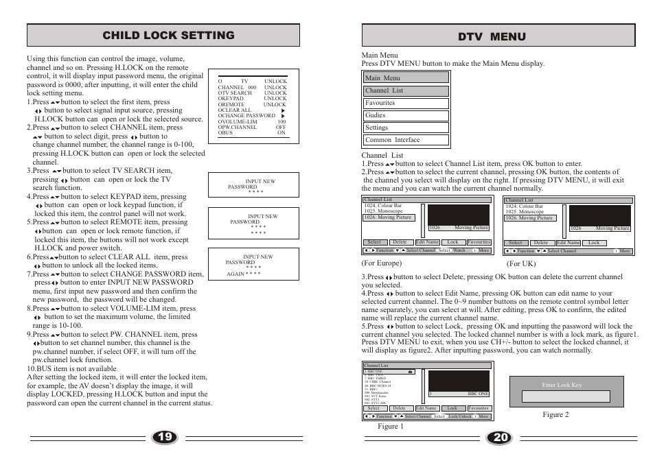页面 11, Child lock setting, 20 dtv menu | haier L26TA6A User Manual | Page 11 / 17