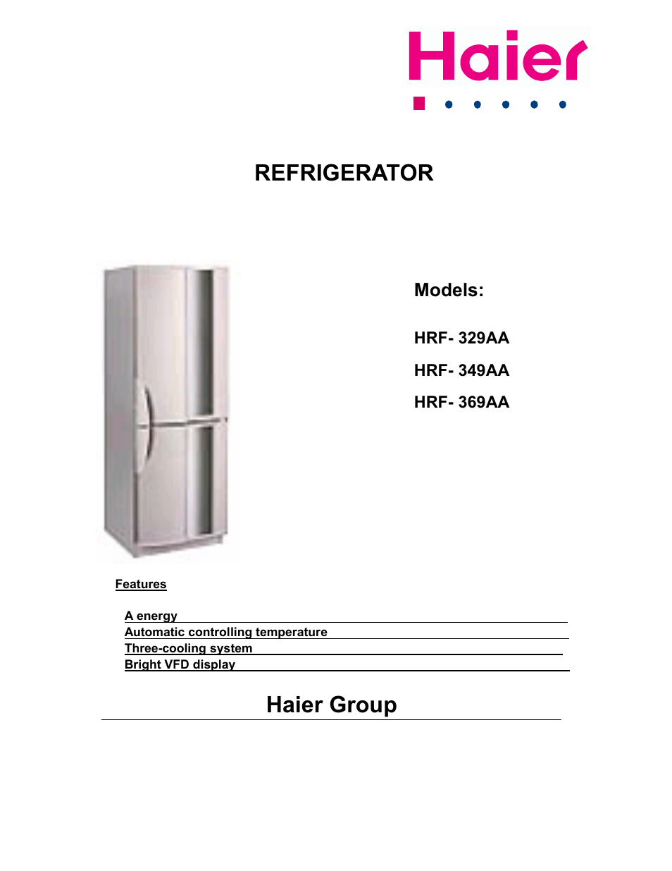 haier HRF- 329AA User Manual | 32 pages