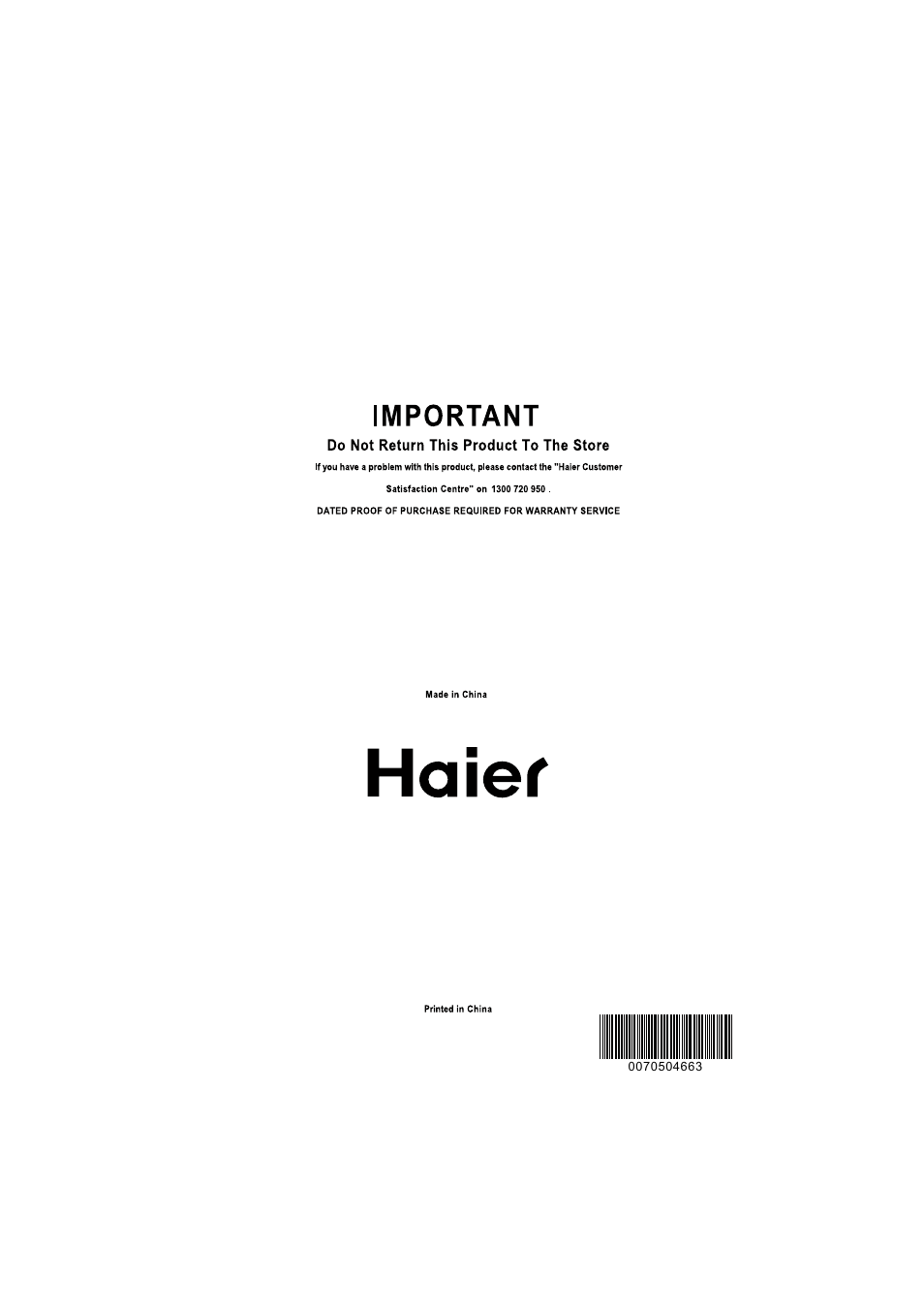 haier HFM185 User Manual | Page 15 / 15
