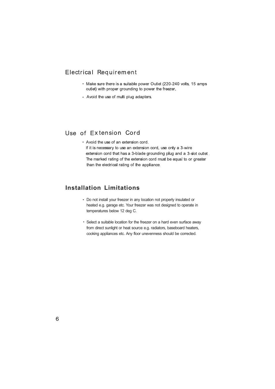 Installation limitations | haier HFM185 User Manual | Page 7 / 15