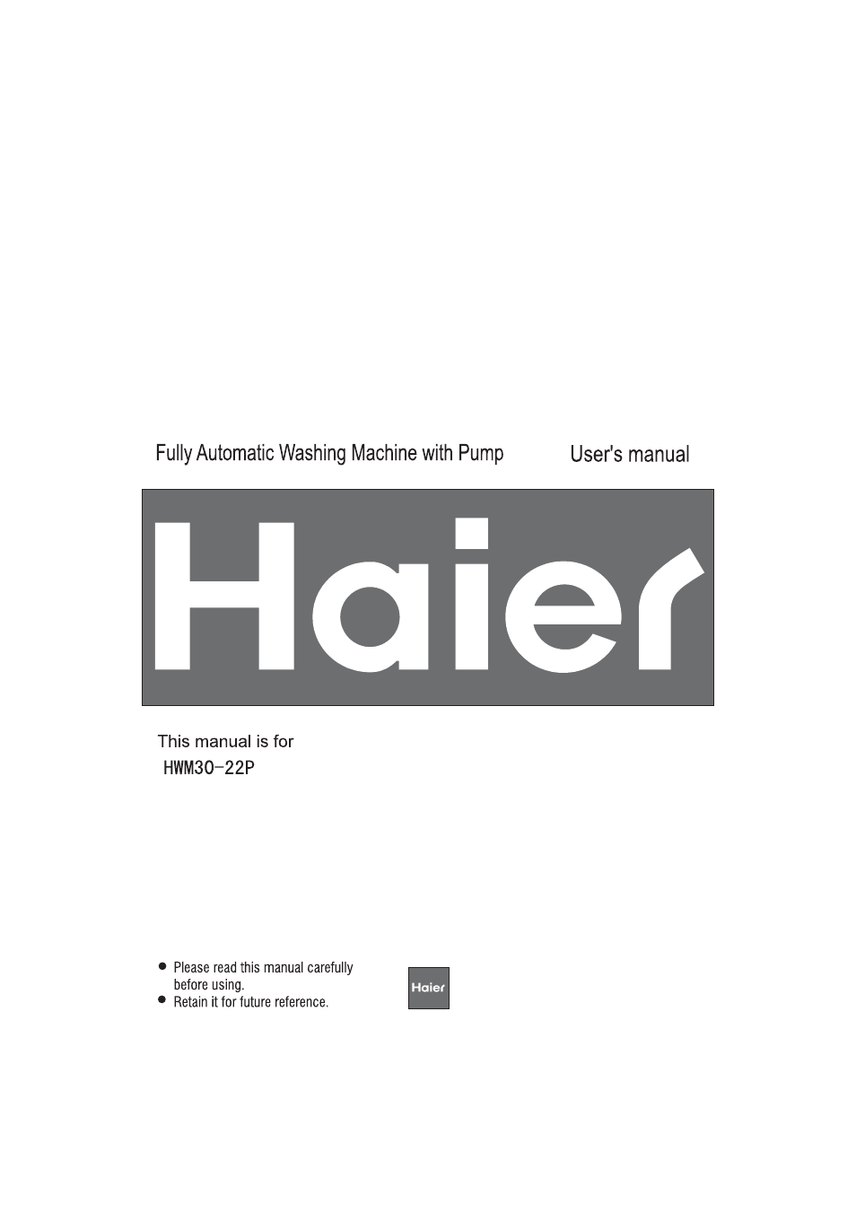 haier HWM30-22P User Manual | 16 pages