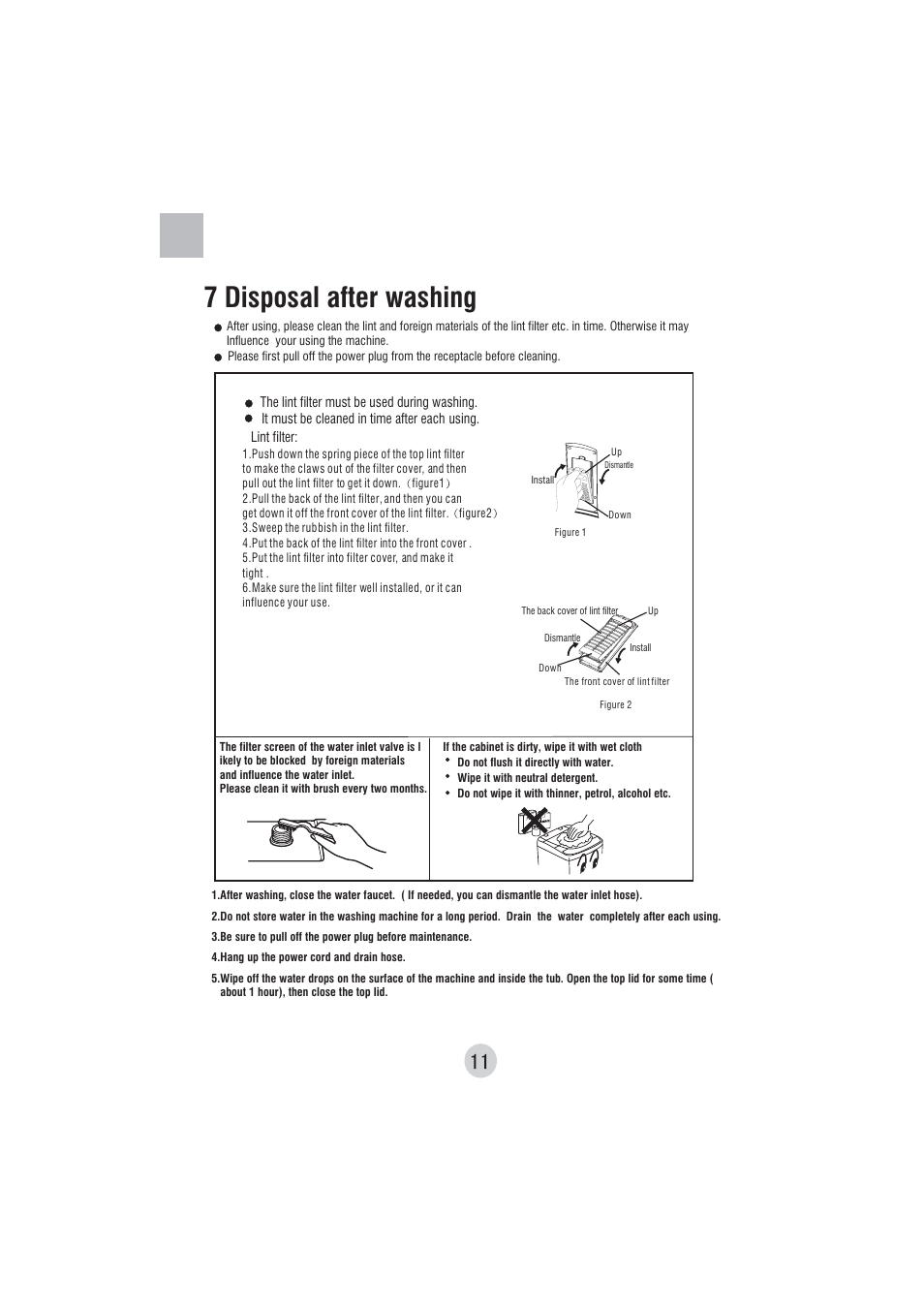 7 disposal after washing | haier HWM30-22P User Manual | Page 13 / 16