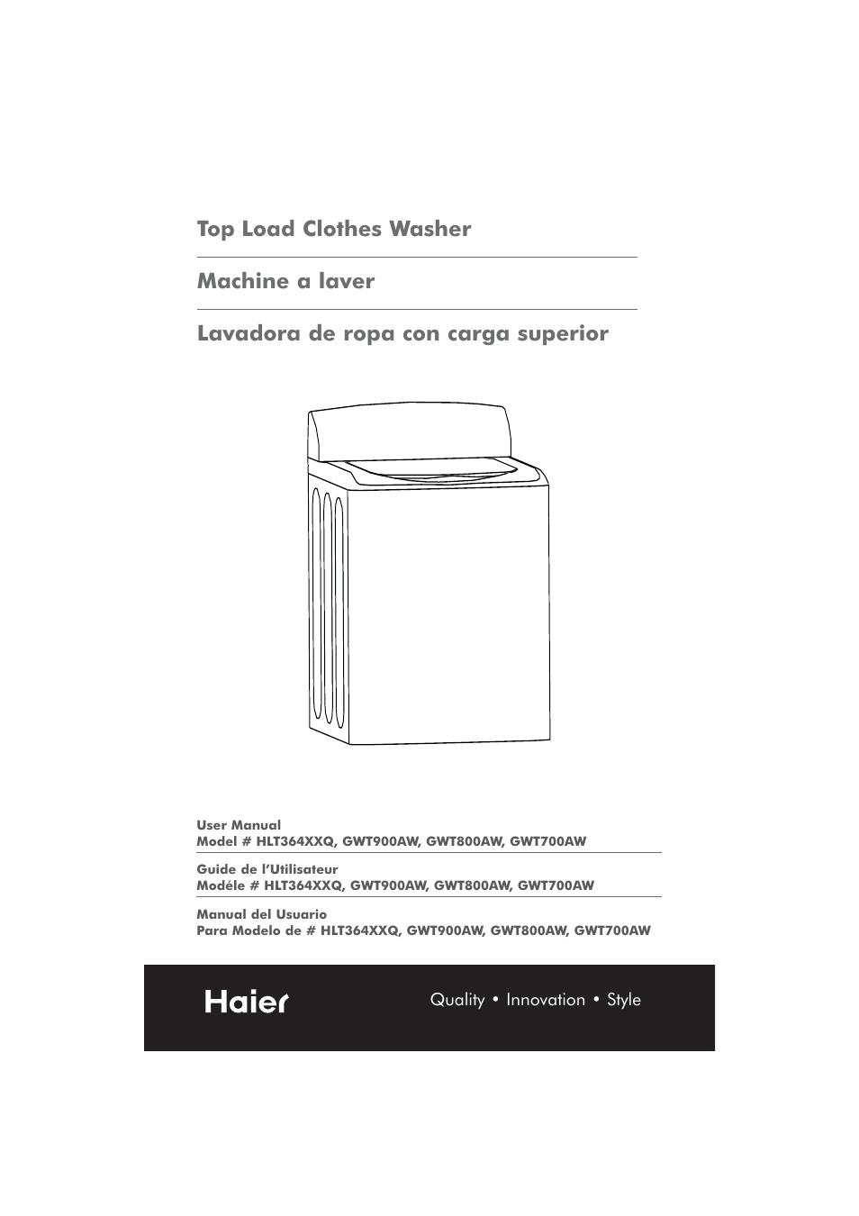 haier GWT700AW User Manual | 52 pages