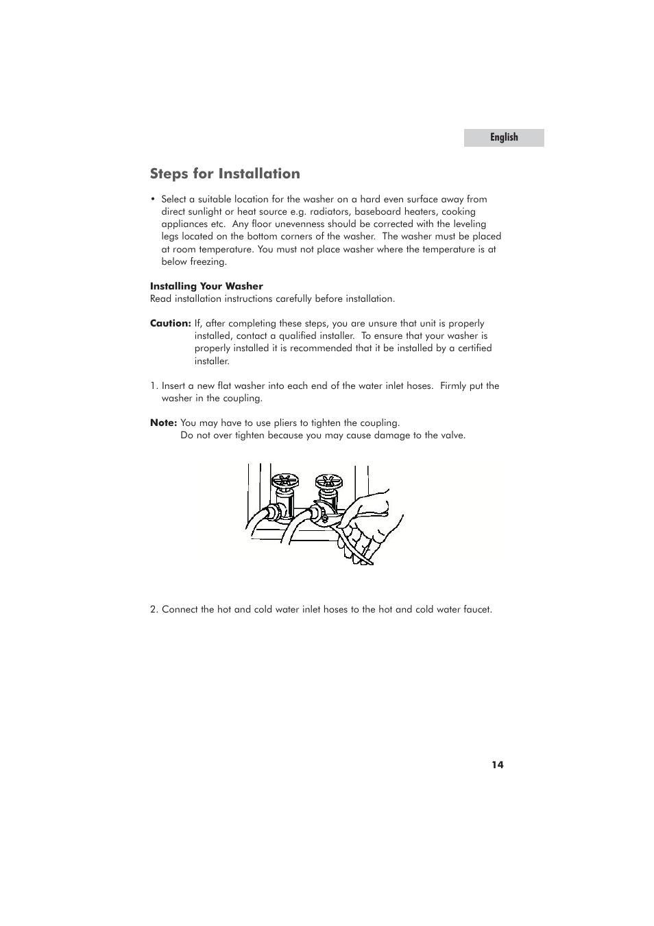 Steps for installation | haier GWT700AW User Manual | Page 15 / 52