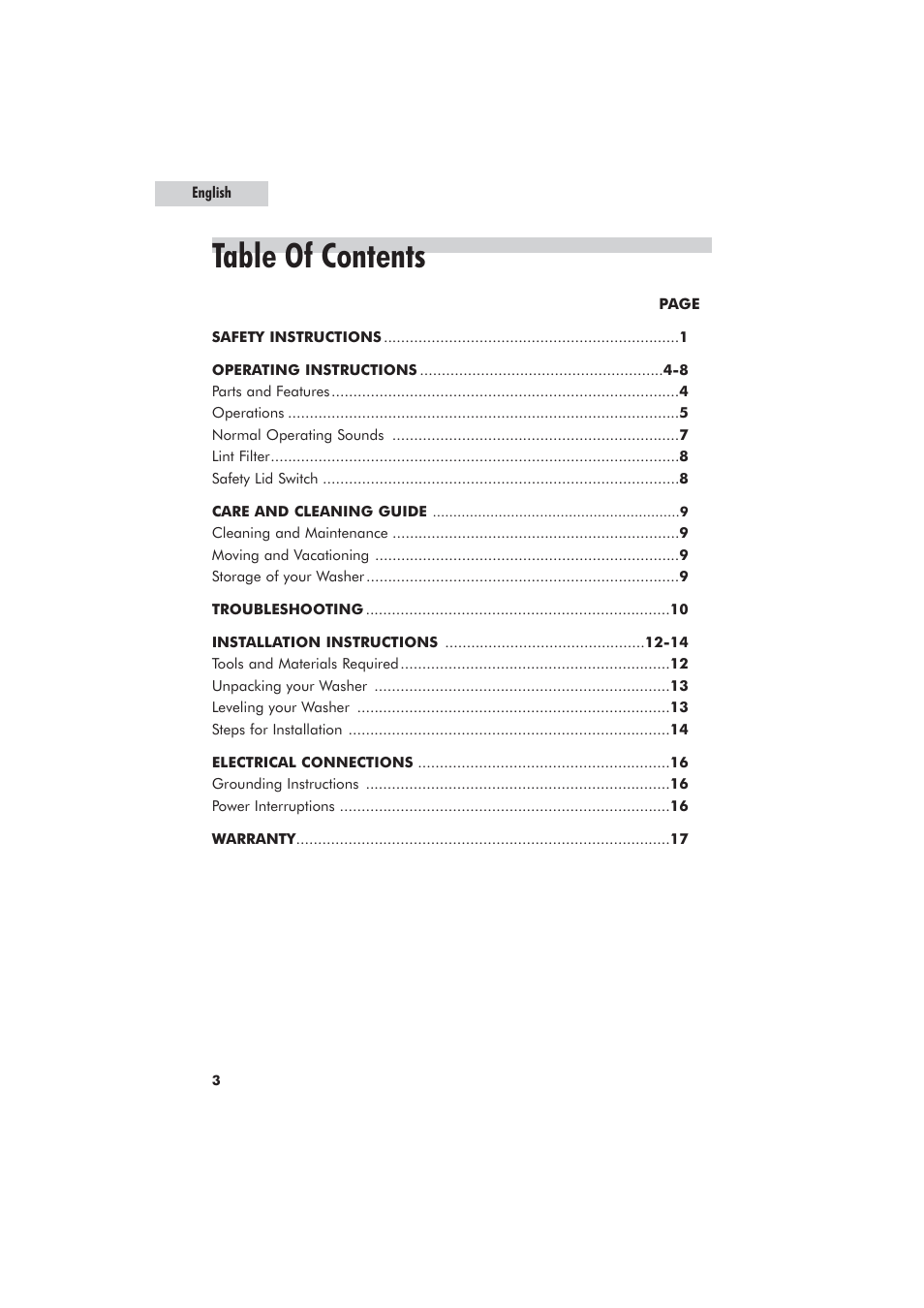 haier GWT700AW User Manual | Page 4 / 52