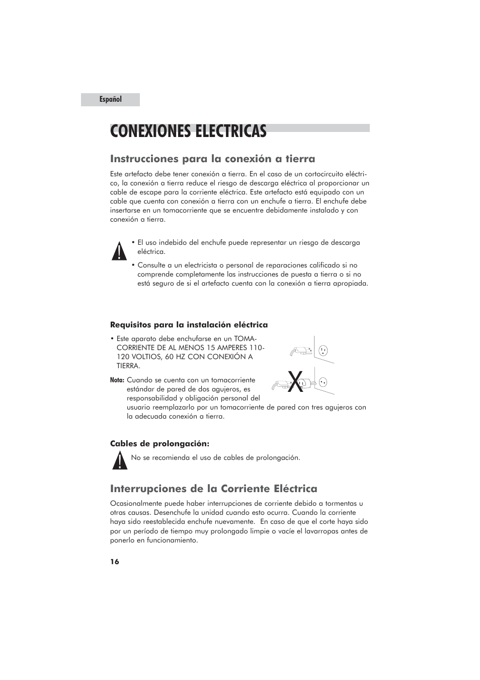 Conexiones electricas | haier GWT700AW User Manual | Page 50 / 52