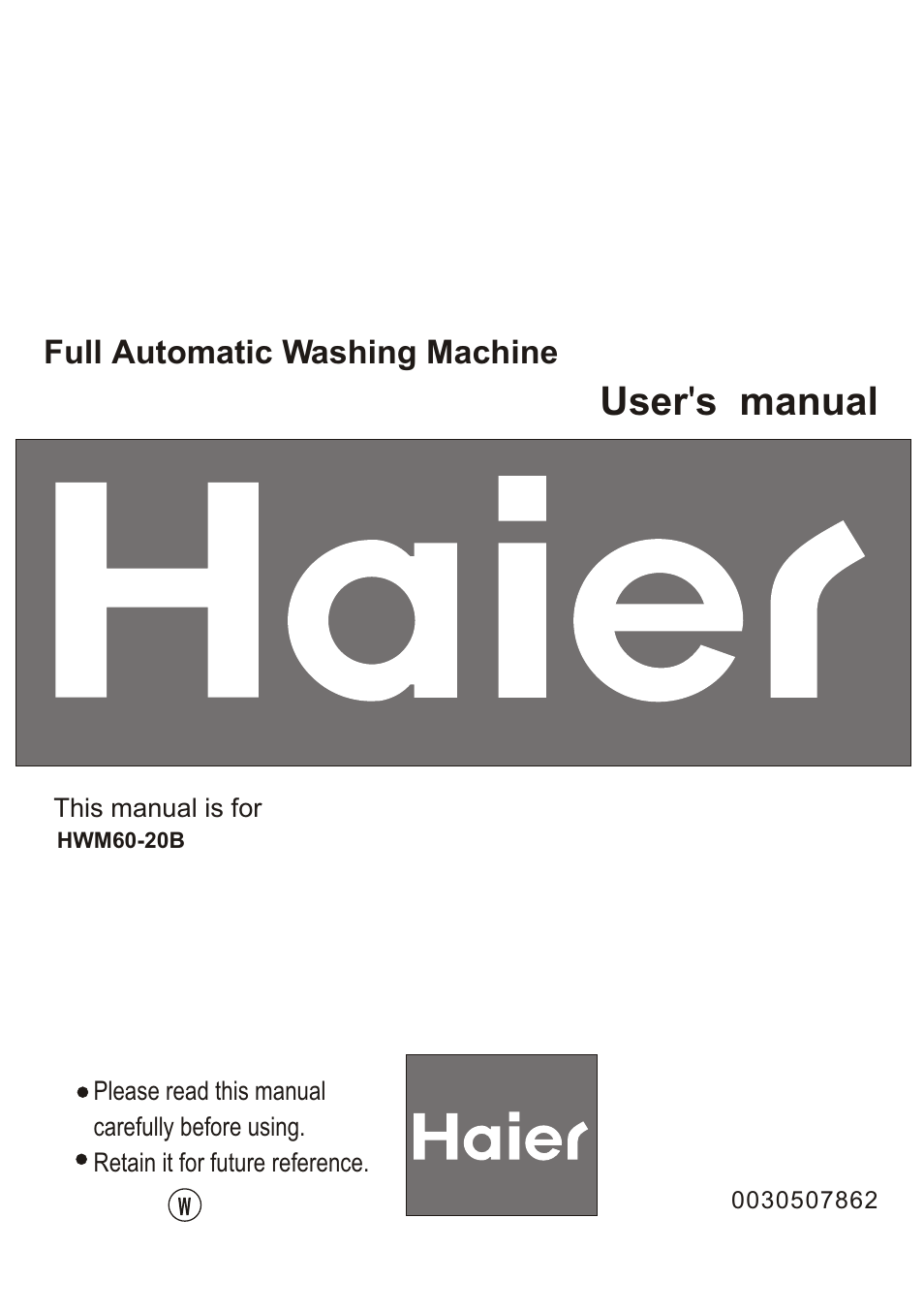 haier HWM60-20B User Manual | 18 pages