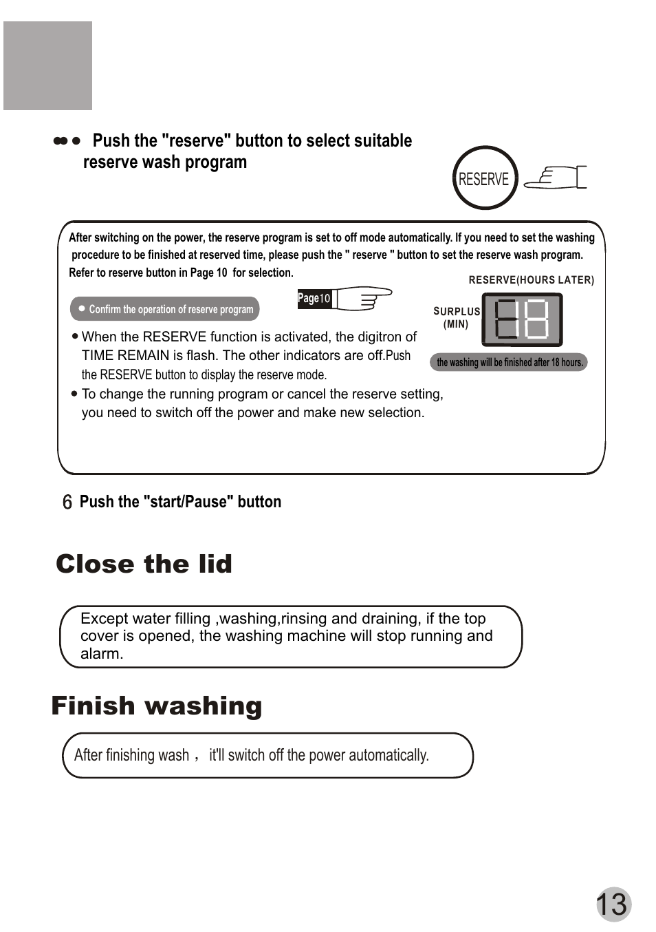 Close the lid finish washing | haier HWM60-20B User Manual | Page 15 / 18