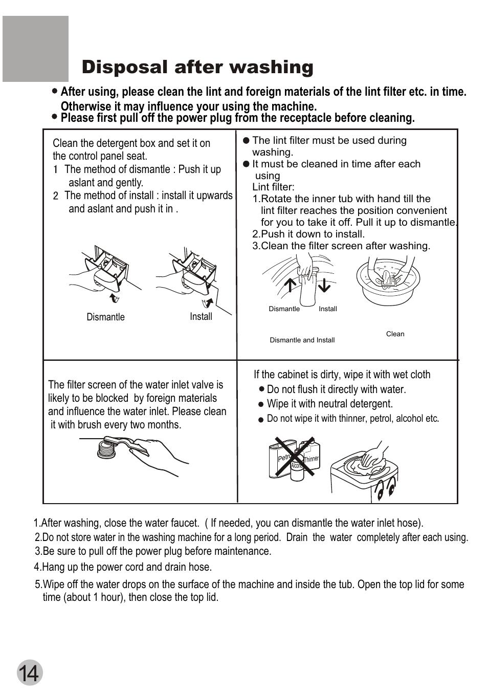 Disposal after washing | haier HWM60-20B User Manual | Page 16 / 18