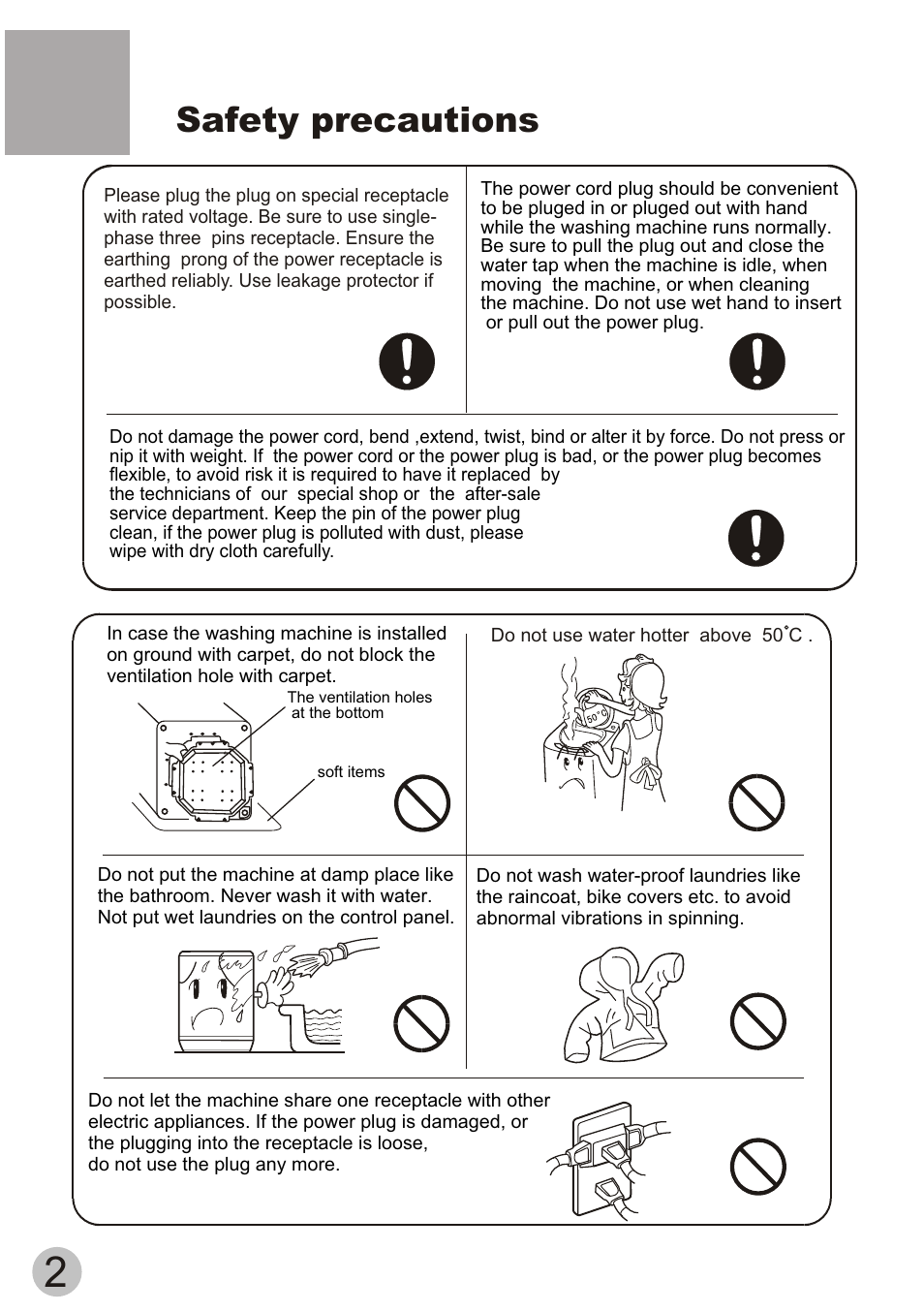 Safety precautions | haier HWM60-20B User Manual | Page 4 / 18