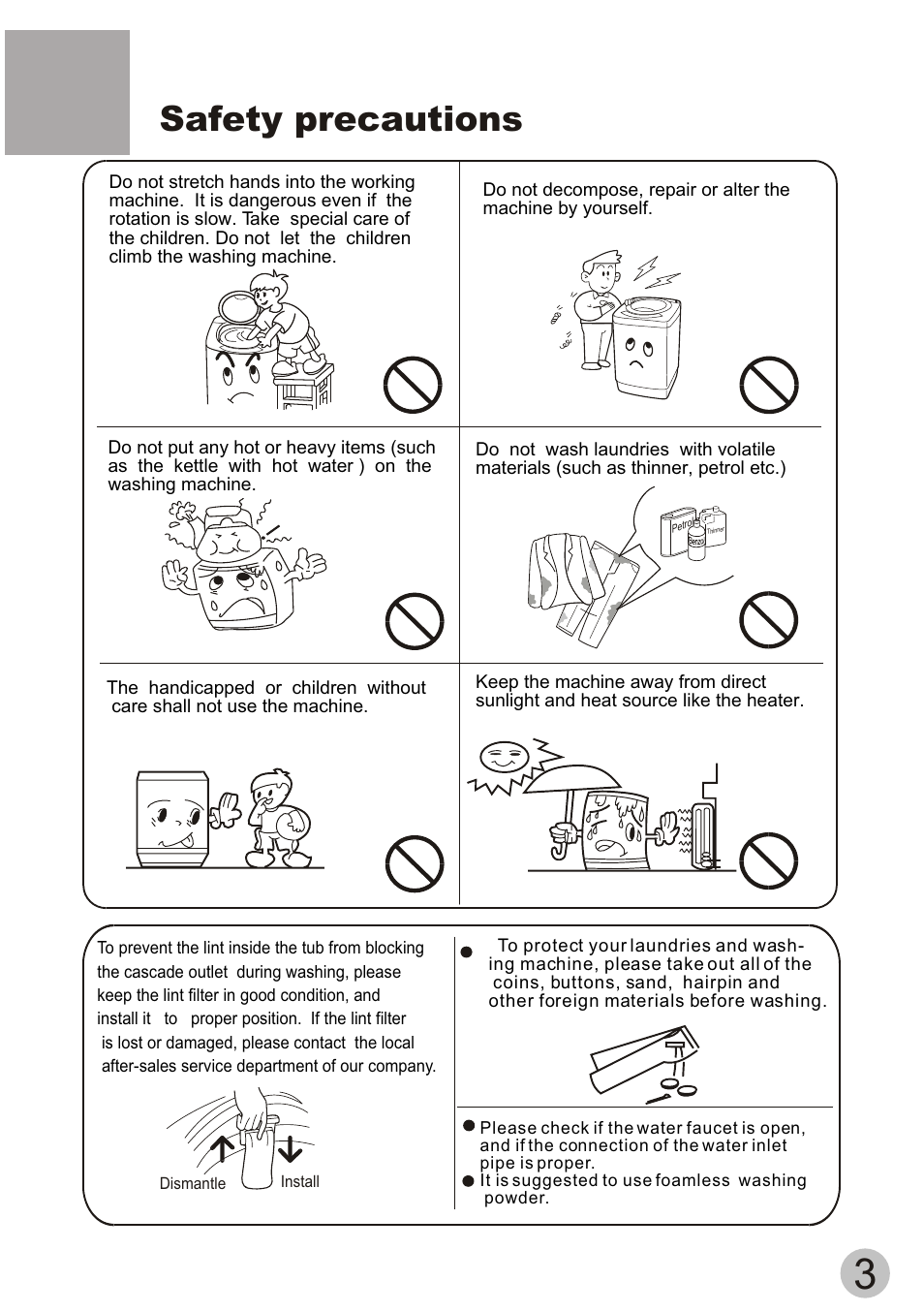 Safety precautions | haier HWM60-20B User Manual | Page 5 / 18