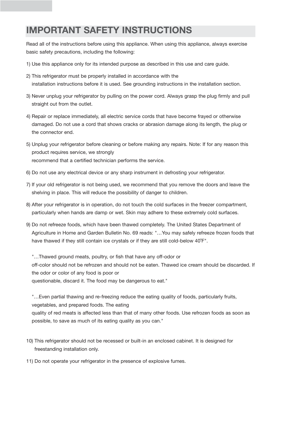 Important safety instructions, English 1 | haier AES44 User Manual | Page 2 / 15