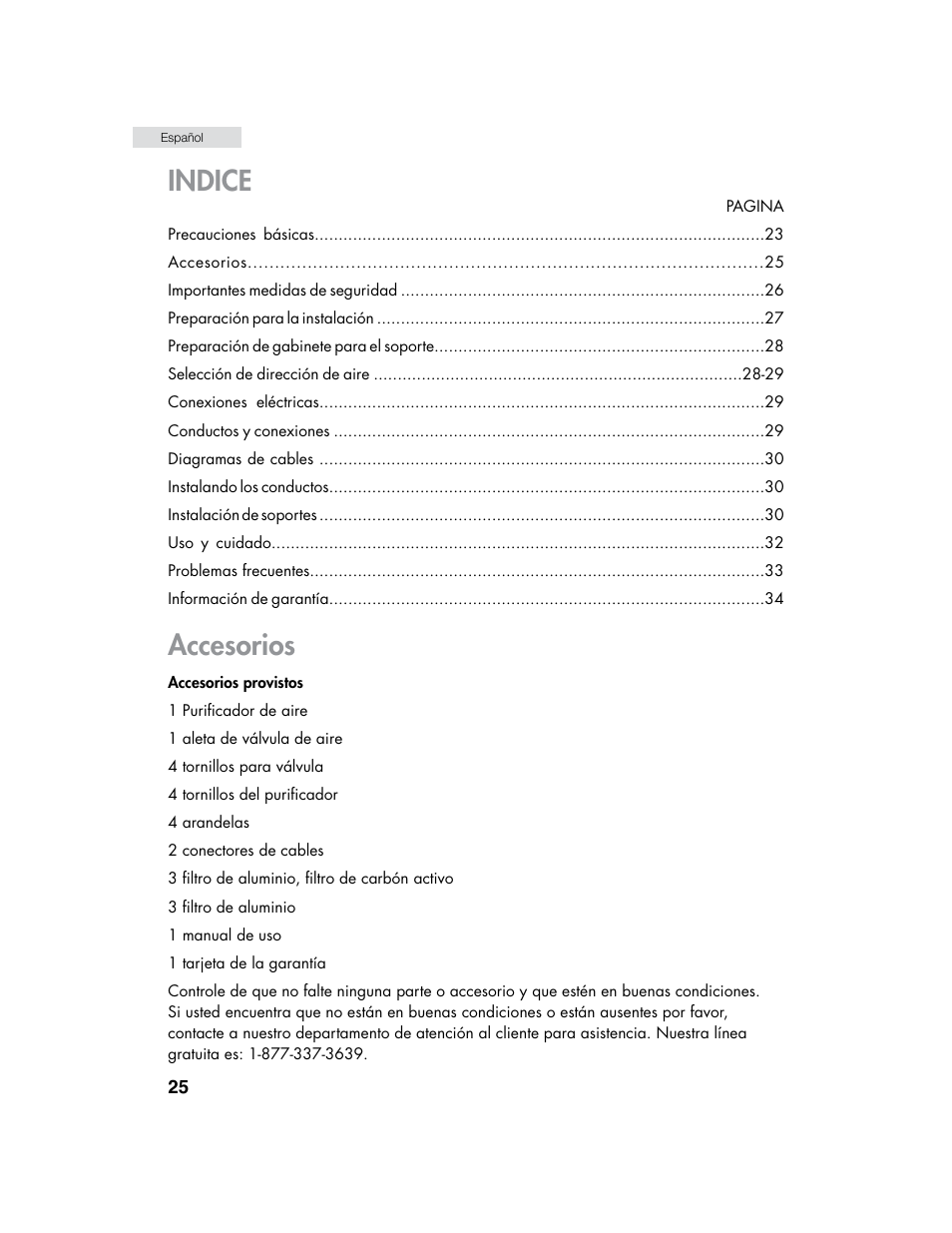 Indice, Accesorios | haier HHX6130 User Manual | Page 26 / 36